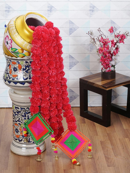 Dekorly Artificial Marigold Flowers Garland with Kites for Home Decoration