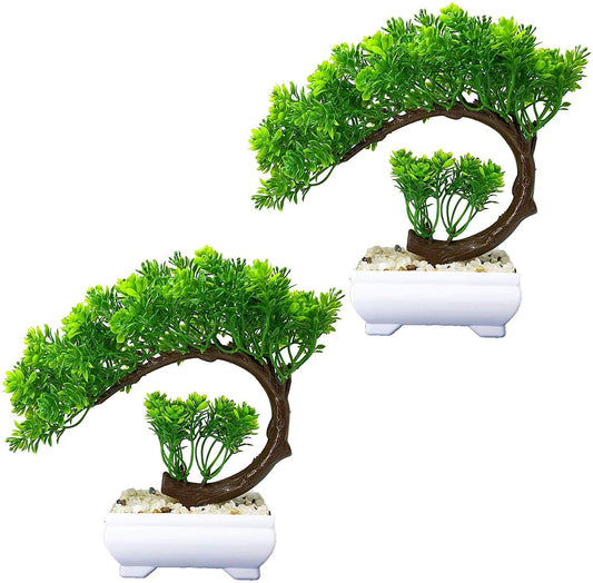 Dekorly Small Artificial Bonsai Tree Fake Plant Potted House Plants